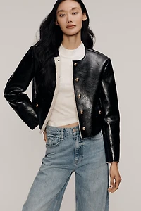 Habitual Faux-Shearling Patent Jacket