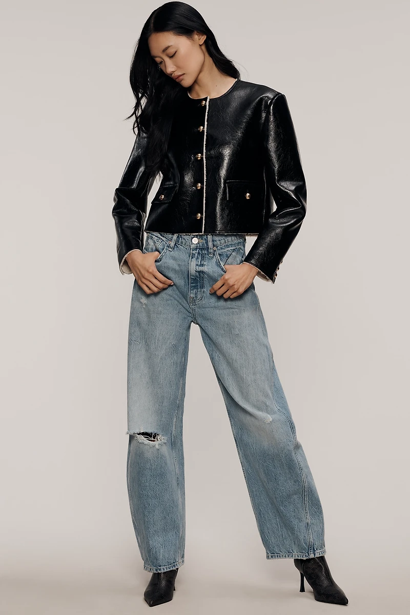 Habitual Faux-Shearling Patent Jacket