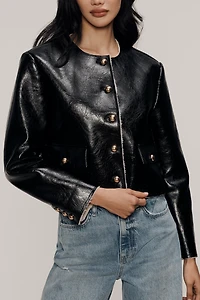 Habitual Faux-Shearling Patent Jacket