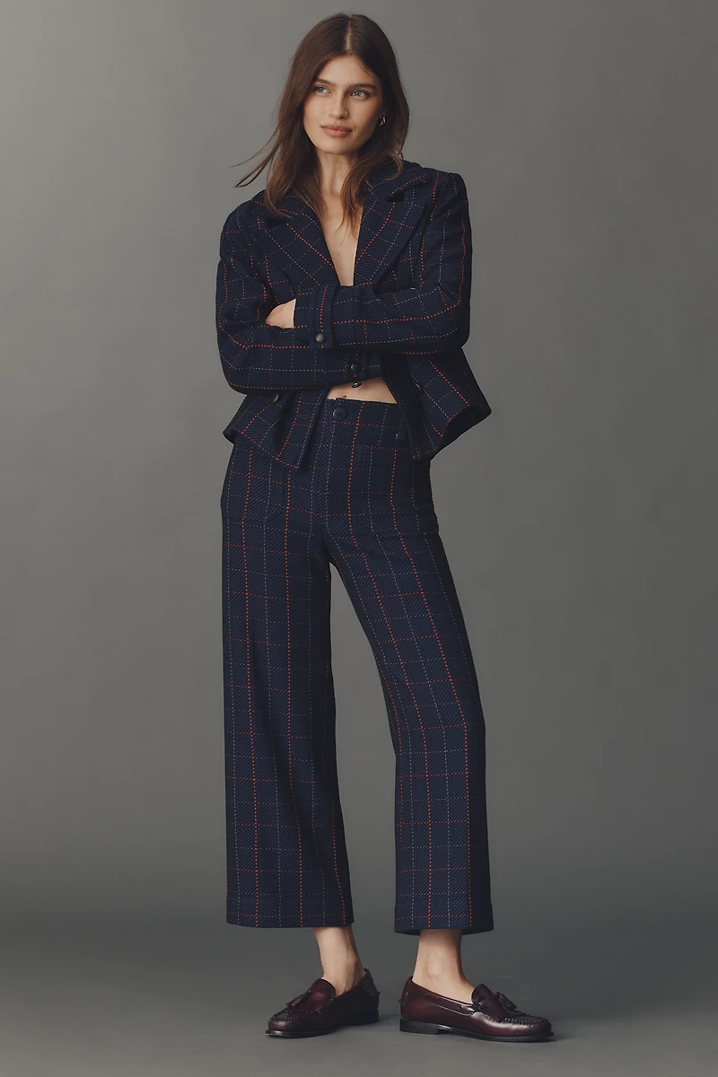 @merricksart x Maeve Plaid Crop Blazer