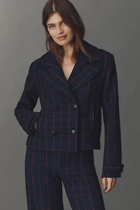 @merricksart x Maeve Plaid Crop Blazer