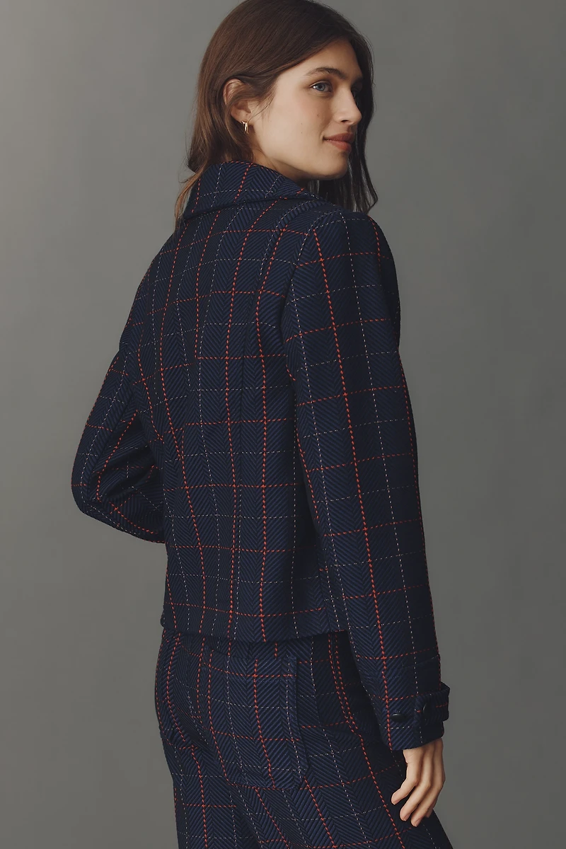 @merricksart x Maeve Plaid Crop Blazer