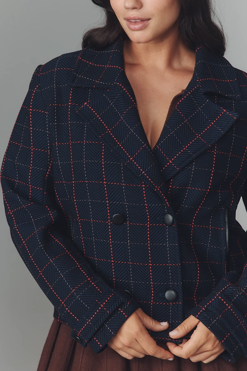 @merricksart x Maeve Plaid Crop Blazer