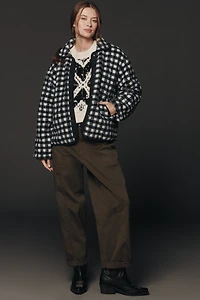 Maeve Gingham Sherpa Fleece Jacket