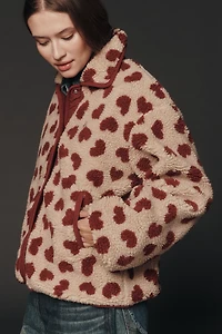 Maeve Heart-Print Sherpa Fleece Jacket