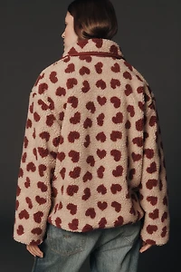 Maeve Heart-Print Sherpa Fleece Jacket