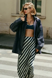 Maeve Faux-Patent Leather Carabiner Jacket