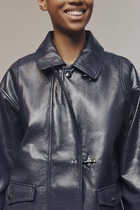 Maeve Faux-Patent Leather Carabiner Jacket