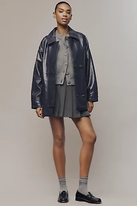 Maeve Faux-Patent Leather Carabiner Jacket