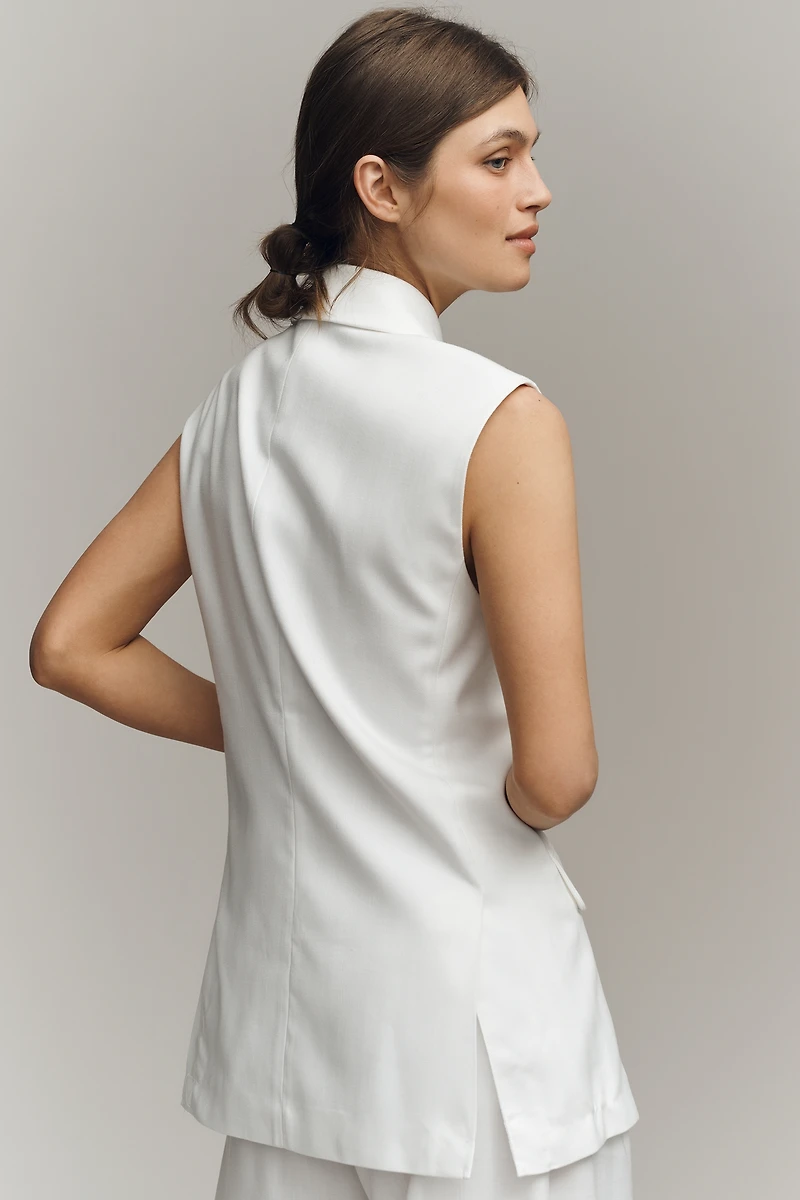 By Anthropologie Longline Double-Breasted Vest