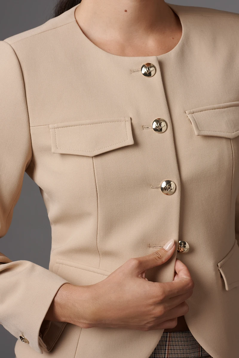 Derek Lam 10 Crosby Novessa Ruched-Sleeve Lady Jacket