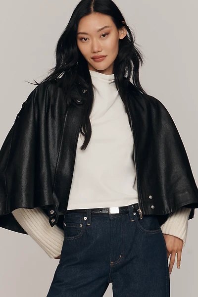 Derek Lam 10 Crosby Beatrix Coated Twill Cape Jacket