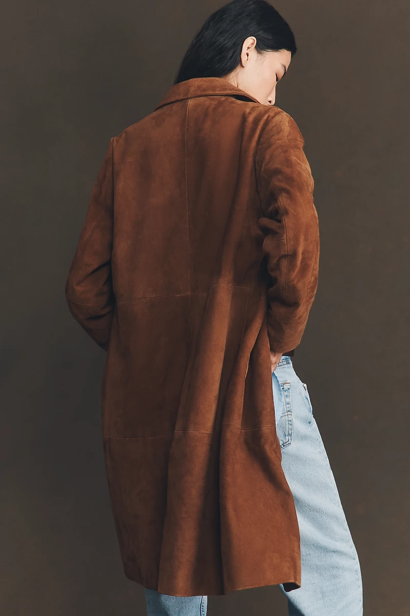By Anthropologie Suede Car Coat