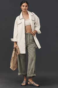The Tillie Relaxed Denim Shacket by Pilcro: Whipstitch Edition