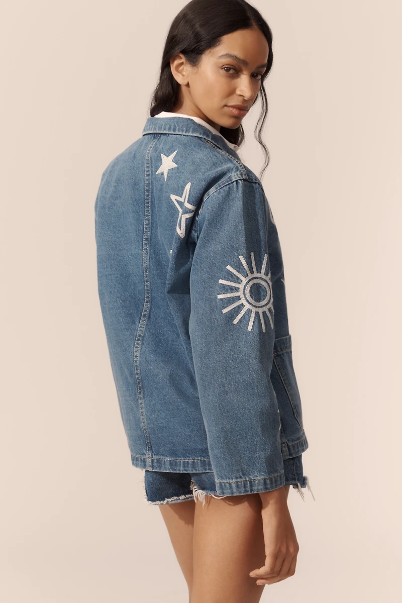 RAISONNEL Embroidered Denim Chore Jacket
