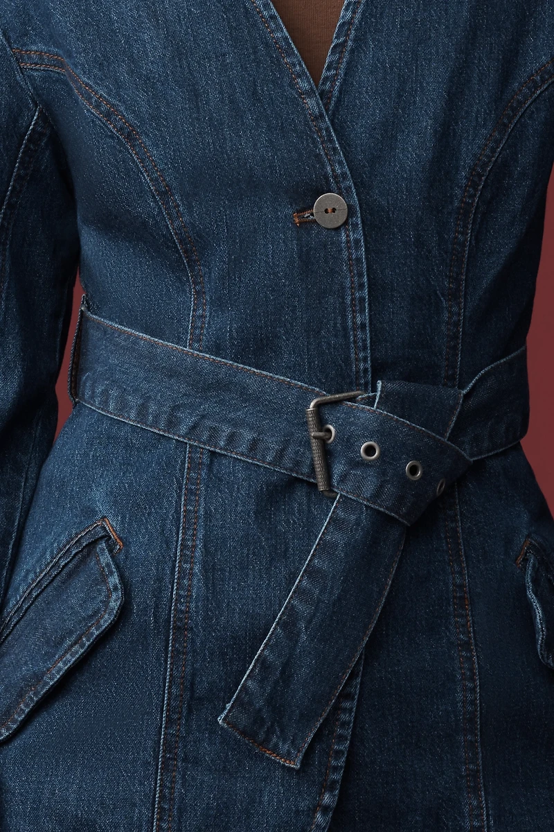 By Anthropologie Belted Denim Jacket
