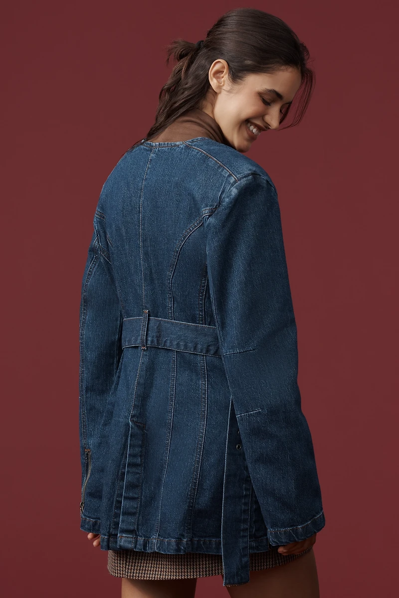 By Anthropologie Belted Denim Jacket