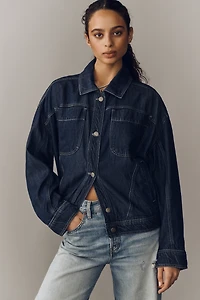 Pilcro Pleated Lightweight Trucker Jacket