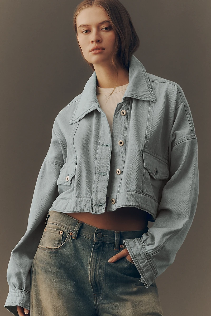 Pilcro East-West Cropped Denim Jacket