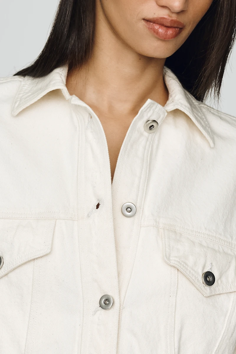 Pilcro Cotton Denim Crop Trucker Jacket