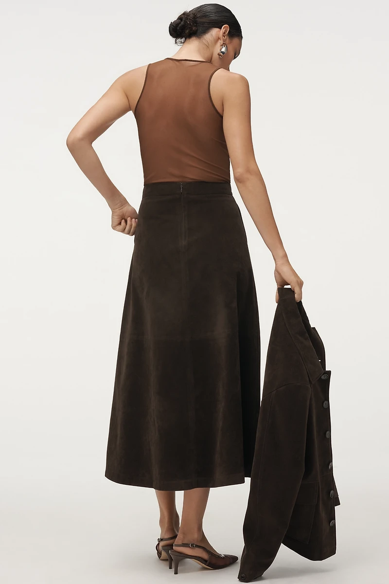 Joe's Jeans Tavi Faux-Suede Midi Skirt