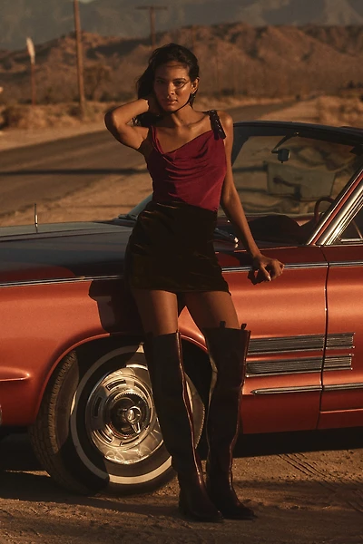 The Tilda Velvet Mini Slip Skirt