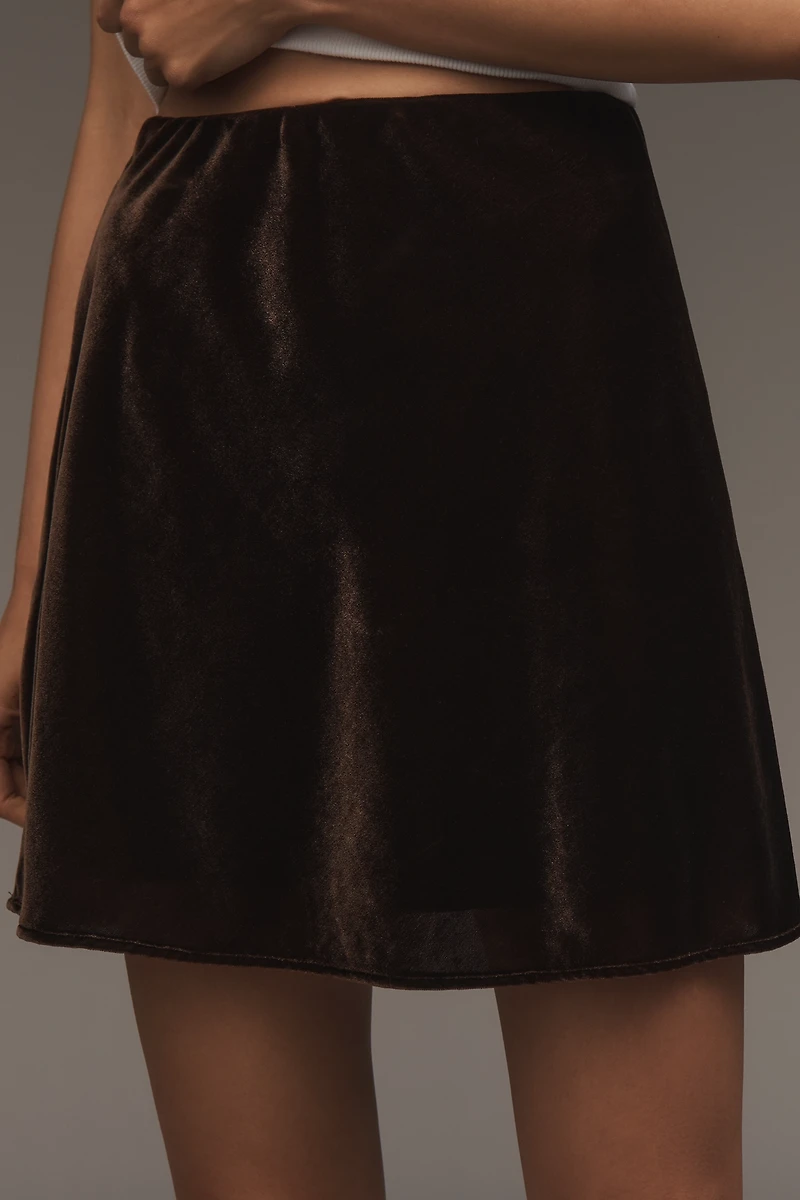 The Tilda Velvet Mini Slip Skirt