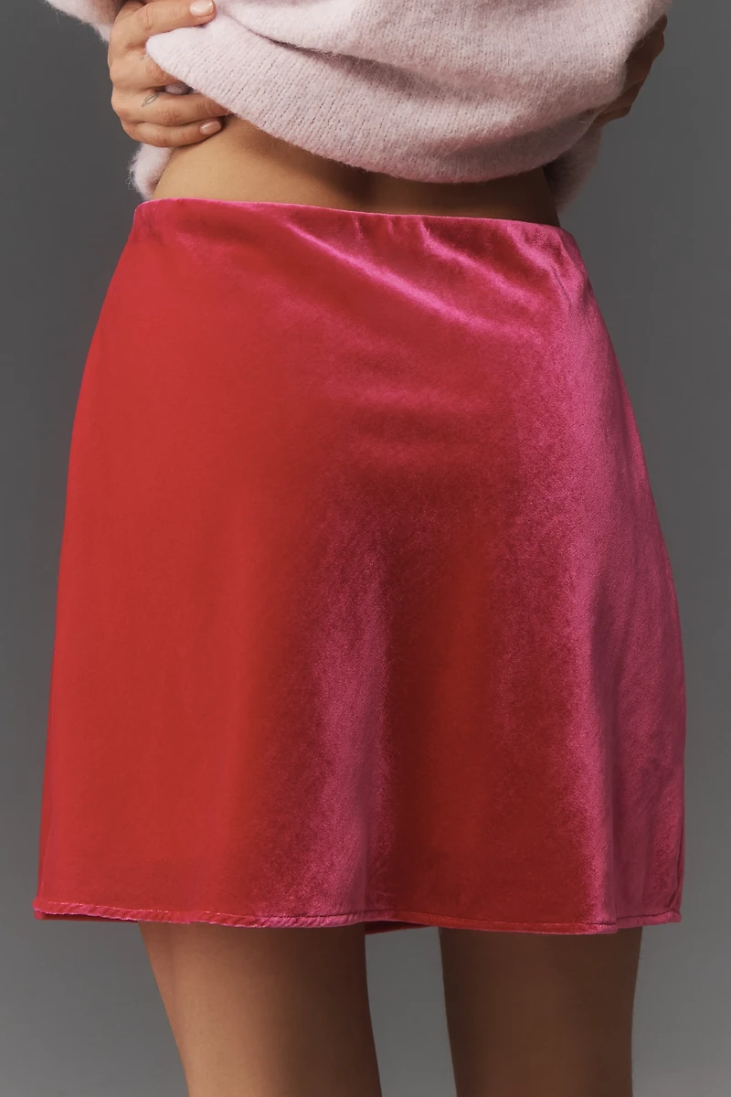 Tilda Velvet Mini Slip Skirt