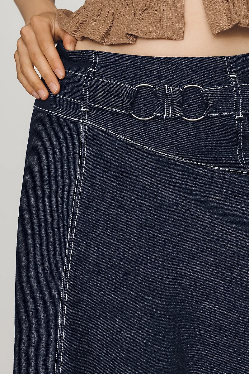 By Anthropologie Asymmetric Denim Skirt