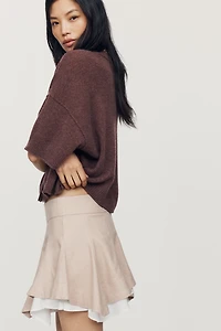 Maeve Double-Layer Godet Mini Skirt