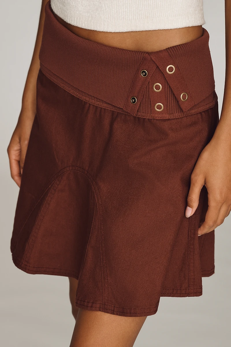 Pilcro Foldover Mini Skirt