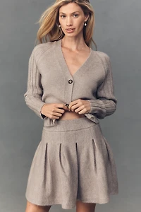 By Anthropologie Pleated Sweater Mini Skirt
