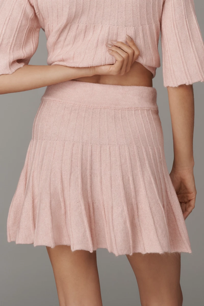 Maeve Ribbed Sweater Mini Skirt