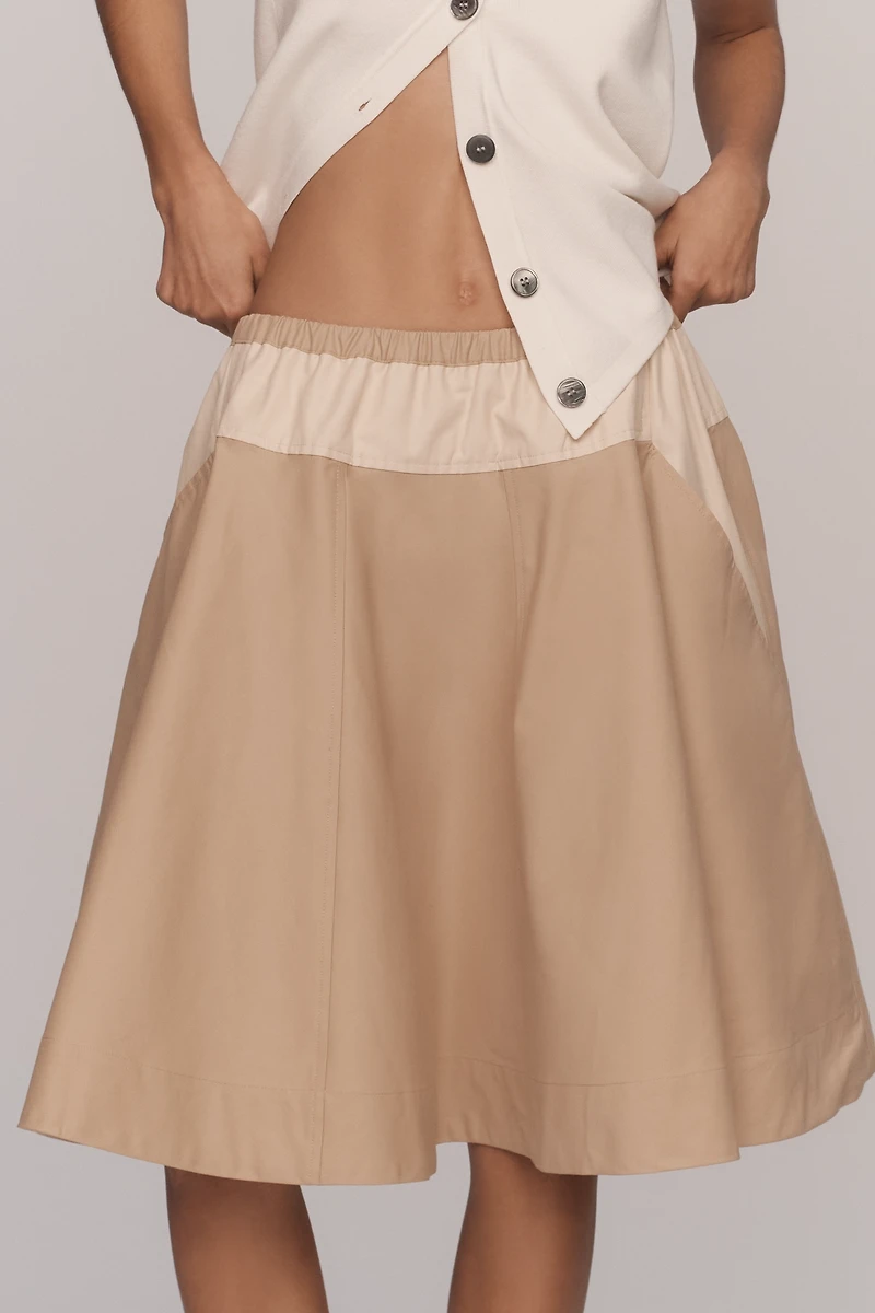 Maeve Safari A-Line Knee-Length Circle Skirt