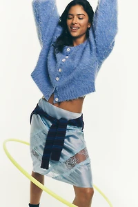 By Anthropologie Lace Panel Slip Skirt