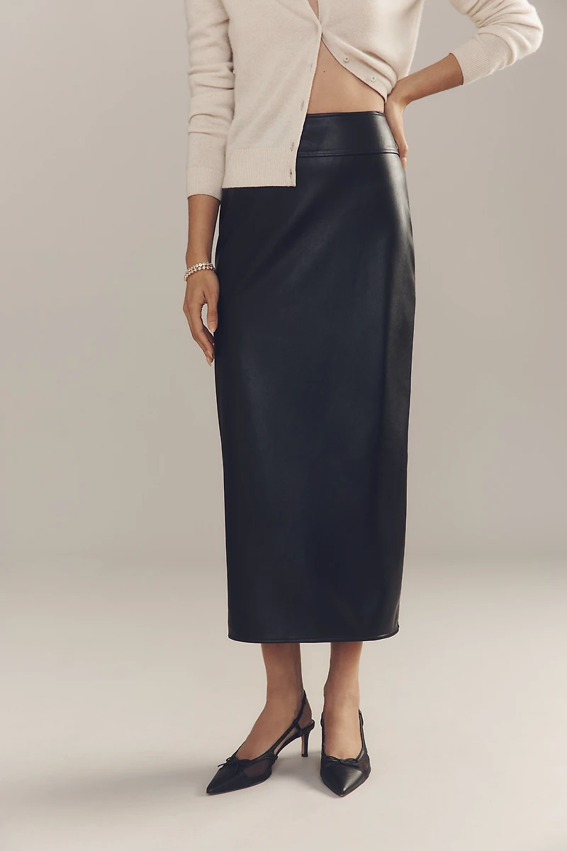 Maeve Faux-Leather Pencil Maxi Skirt