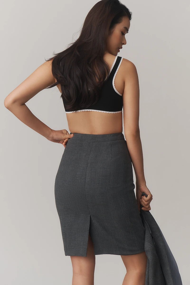 Maeve Lace-Blocked Knee-Length Pencil Skirt