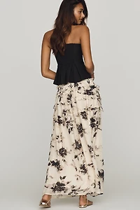By Anthropologie Printed Tiered Maxi Skirt