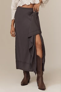 Pilcro Front-Ruffle Maxi Skirt