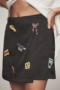 Maeve New York Beaded Mini Skirt
