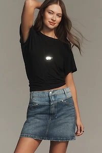 Pilcro Two-Tone Denim Skirt