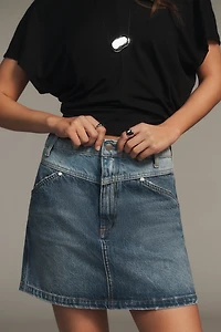 Pilcro Two-Tone Denim Skirt