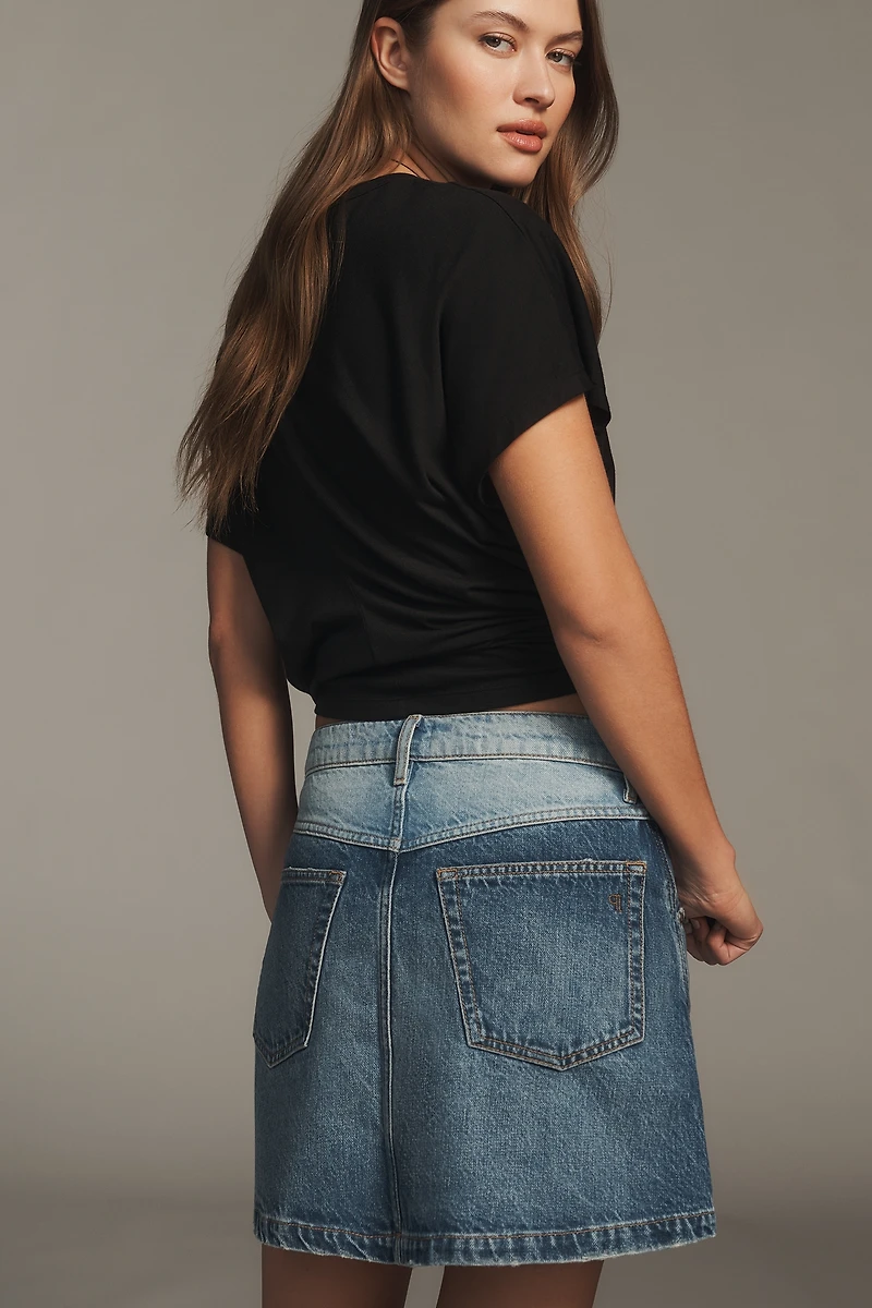 Pilcro Two-Tone Denim Skirt