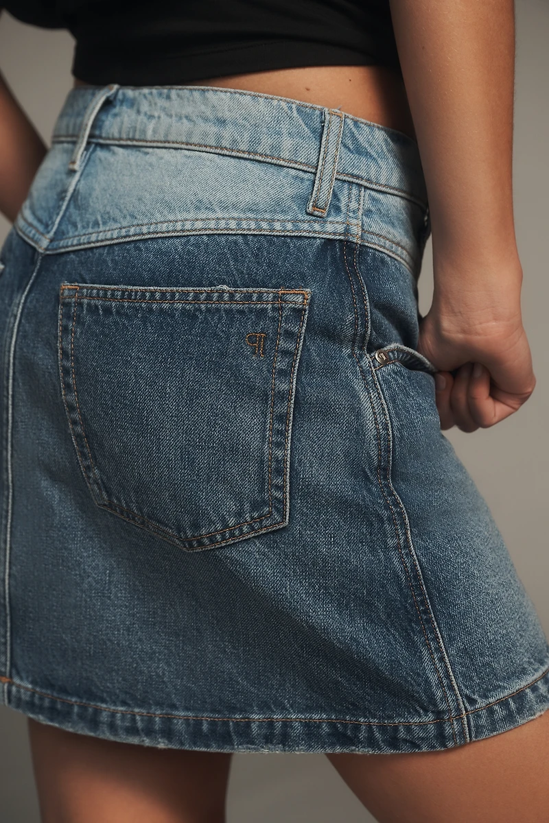 Pilcro Two-Tone Denim Skirt