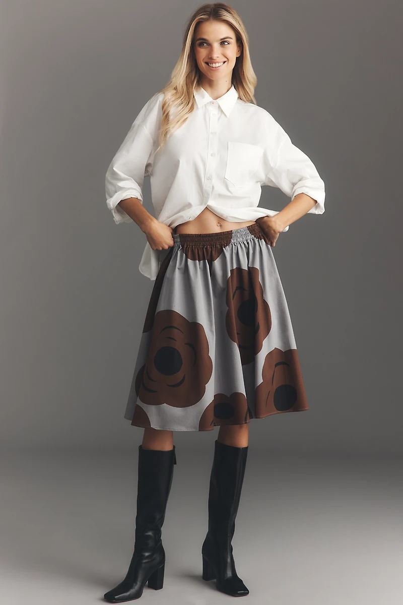 Marimekko Poiminnot Tumma A-Line Knee-Length Skirt