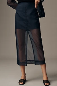 Dolan Left Coast Textured Sheer Organza Midi Skirt