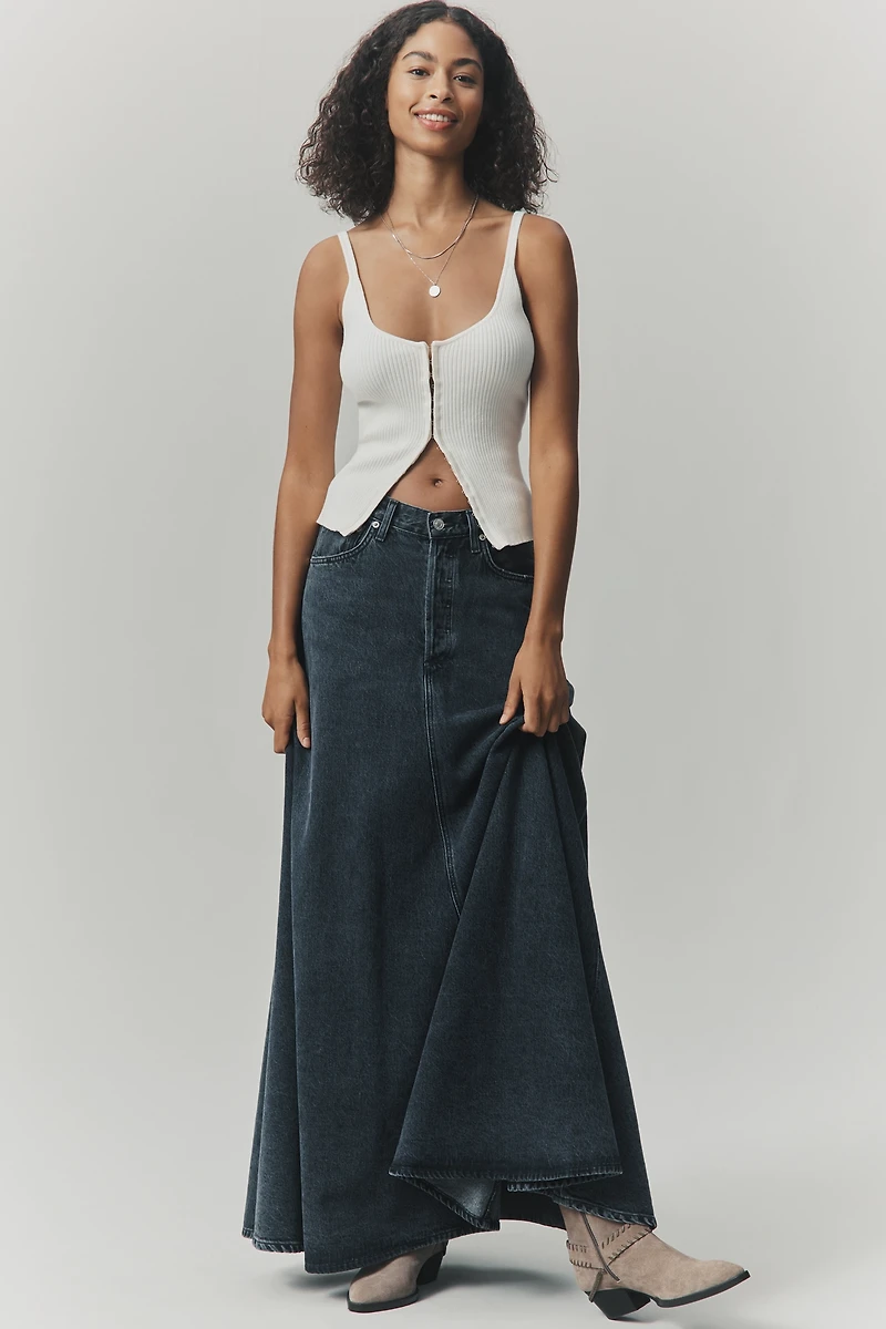 AGOLDE Odin Exaggerated Denim Maxi Skirt