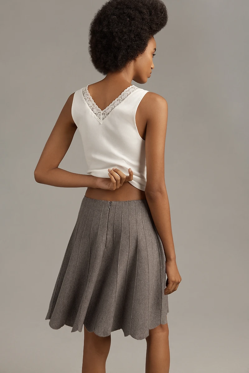 Sunday in Brooklyn Scallop Sweater Mini Skirt