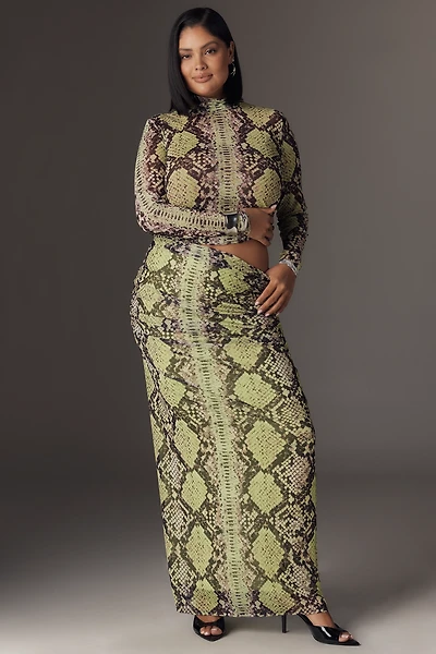 AFRM Bevin Power Mesh Maxi Skirt