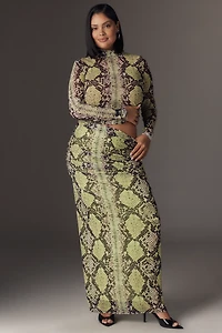 AFRM Bevin Power Mesh Maxi Skirt